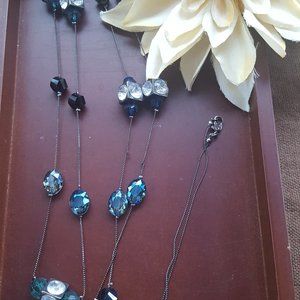 2/$16- Long Multi Blue-Hues Wrap Around Necklace